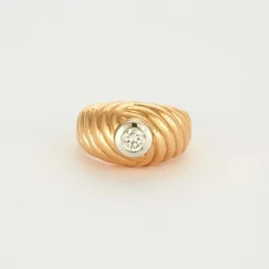 Bague or jaune diamant