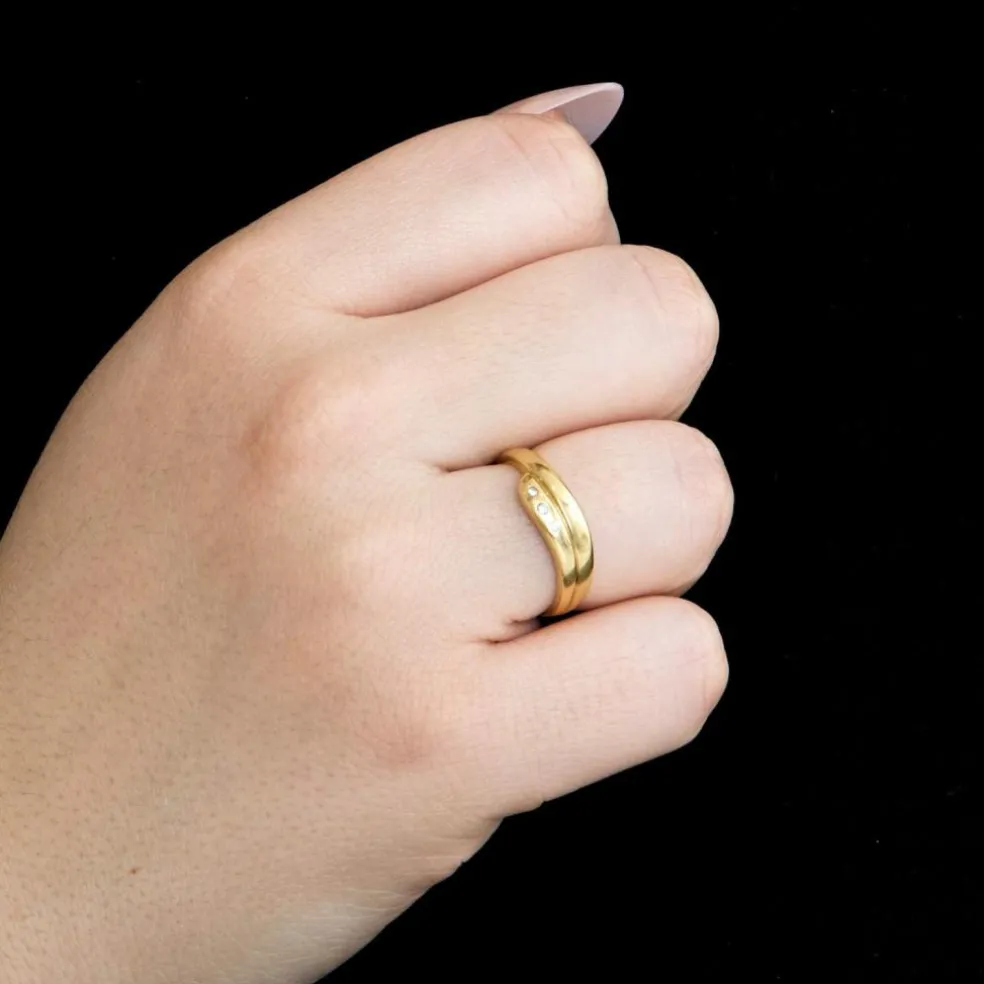 Bague or jaune diamant