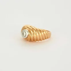 Bague or jaune diamant