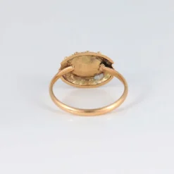 Bague or jaune diamant et jaspe sanguin