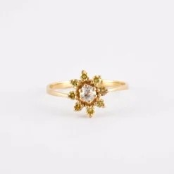 Bague or jaune diamant jaune diamant