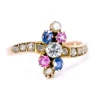 Bague Or jaune Diamant Perle Rubis Saphir