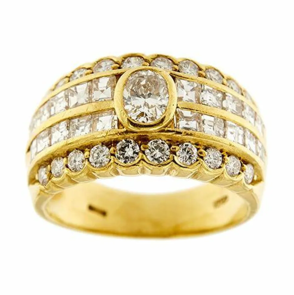 Bague or jaune diamants