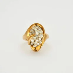 Bague or jaune diamants