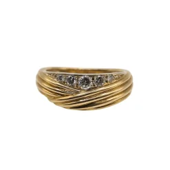 Bague or jaune diamants