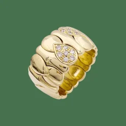 Bague or jaune, diamants.