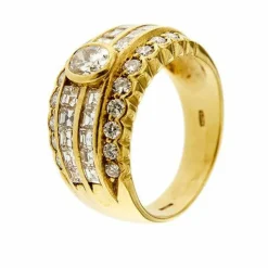 Bague or jaune diamants