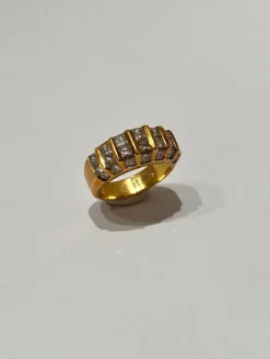 Bague or jaune diamants
