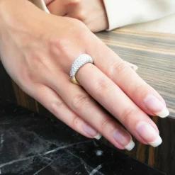Bague or jaune diamants