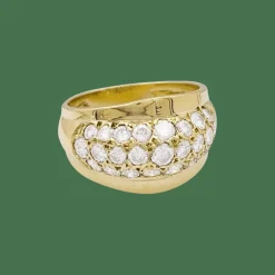 Bague or jaune, diamants.