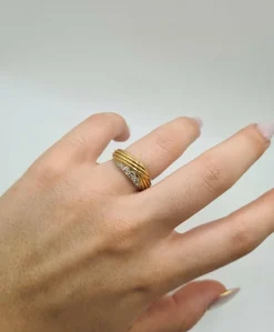 Bague or jaune diamants