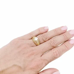 Bague or jaune, diamants.