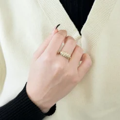 Bague or jaune diamants