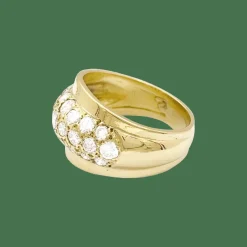 Bague or jaune, diamants.