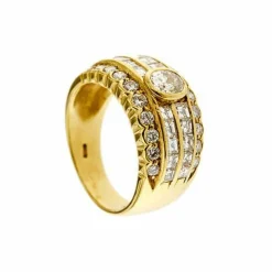 Bague or jaune diamants