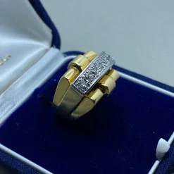 Bague or jaune diamants