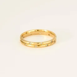Bague or jaune diamants