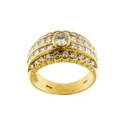 Bague or jaune diamants