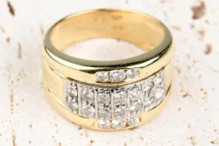 Bague or jaune diamants