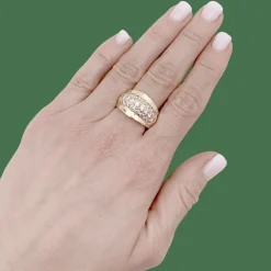 Bague or jaune, diamants.