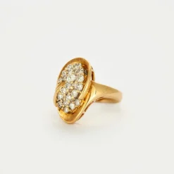Bague or jaune diamants