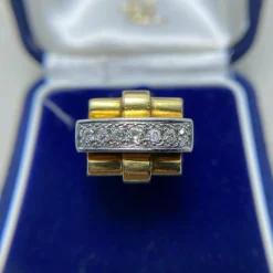 Bague or jaune diamants