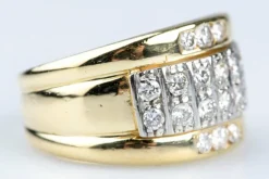 Bague or jaune diamants