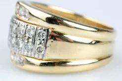 Bague or jaune diamants