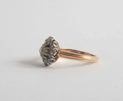 Bague or jaune diamants anciens