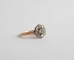 Bague or jaune diamants anciens