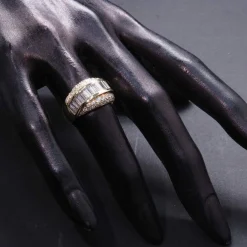Bague Or jaune Diamants baguette