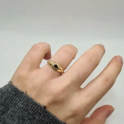 Bague or jaune, diamants et saphir