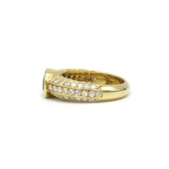 Bague Or jaune Diamants et Saphir