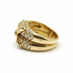 Bague or jaune diamants et rubis