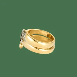 BAGUE OR JAUNE DIAMANTS ET SAPHIR
