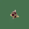 Bague or jaune, diamants, rubis