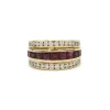 Bague or jaune diamants rubis