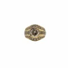 Bague or jaune, diamants ronds et diamants baguettes