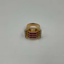 Bague Or jaune Diamants Rubis