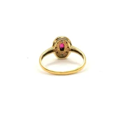 Bague or jaune diamants rubis
