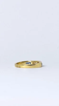 Bague Or jaune Diamants Saphirs