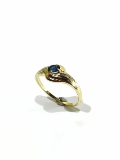 Bague or jaune diamants saphir