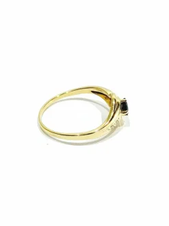 Bague or jaune diamants saphir