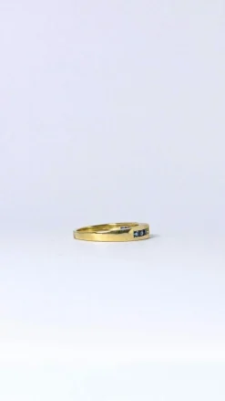 Bague Or jaune Diamants Saphirs