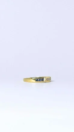Bague Or jaune Diamants Saphirs