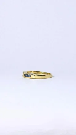 Bague Or jaune Diamants Saphirs