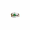 Bague Or jaune Diamants Tourmaline verte