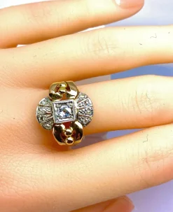 Bague or jaune diamants, vers 1930