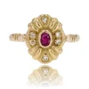 Bague or jaune d'occasion rubis diamants