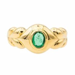 Bague Or jaune Emeraude
